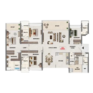 4.5 BHK Floor Plan